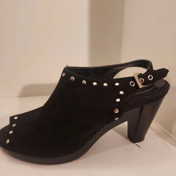 Aerosoles Heelrest Black Suede Haven Peep Toe Slingback Heels in Size 7 M - Picture 9 of 14